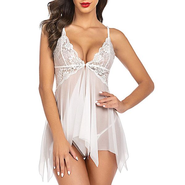 Sous-vêtements Sexy Sous-vêtement Sleepwear femmes sexy lingerie chaude érotique bébé poupée perspective dentelle dentelle sexy pyjamas nue poitrine porno