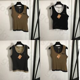 Sexy V Neck Slim Halter Tops Designer pour femmes simples tricker à tricot à tricot de tricot élégant sans manches