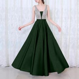 Sexy v nek damesjurk aline flare maxi lange vrouwelijke elegante formele jurken feestavond prom gala vestidos 240416