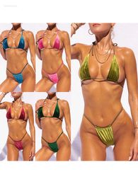 Veet sexy Femme Micro Bikini Set Thong Swim 2 Piece Bathing Costume Medames Green String Biquini Bathers GGITYS 8AE4