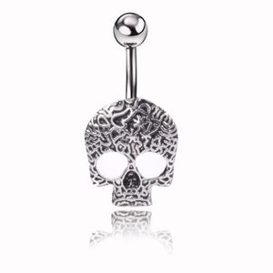 Sexy Wasit Buikdans punk vintage schedel Body Sieraden Rvs Navel Bell Button Piercing Dangle Rings Voor Vrouwen