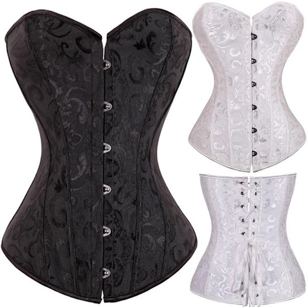 Livraison gratuite!! Corset en brocart à tapisserie florale blanche, Sexy, dos en dentelle avec string, Lingerie, vente en gros et au détail, corset de mariage, 8148