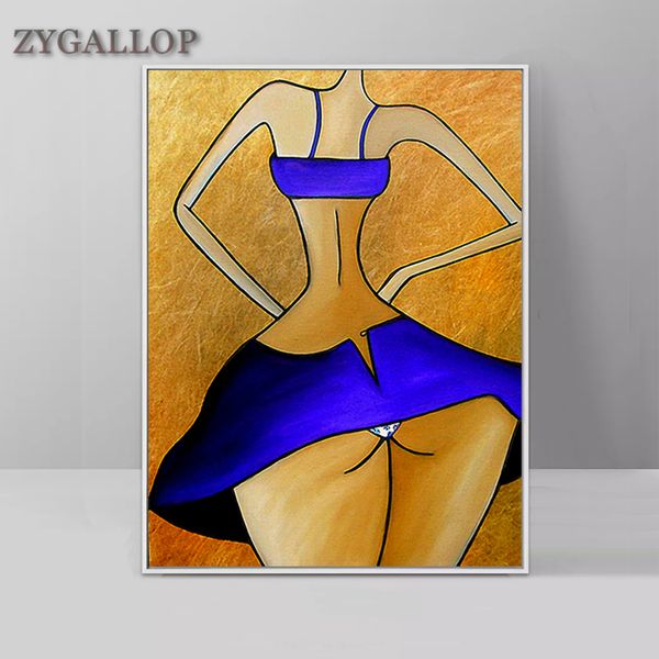 Sexy femme abstraite toile peinture gros cul femmes affiches et impressions toile mur Art photos drôle chambre décor peintures murales