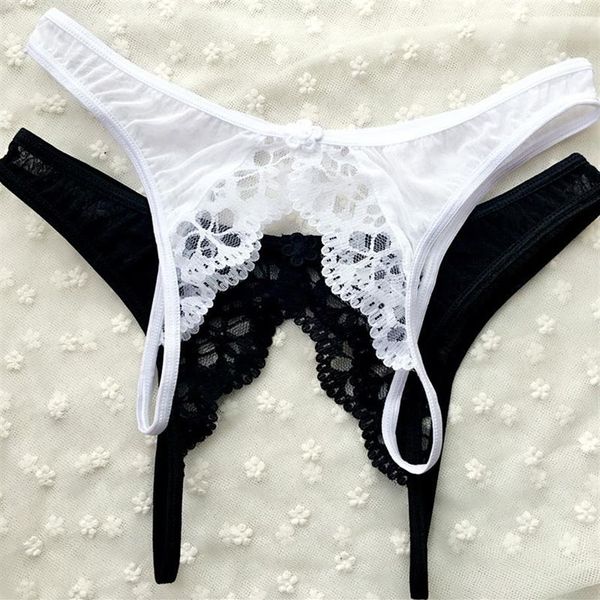 Sous-vêtements sexy pour femmes, string, nœud en dentelle, culotte sans entrejambe, intimes, nuisette sexy, slip, Lingerie porno, produits sexuels, Chemise292C