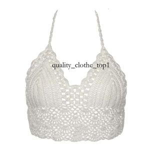 Femmes sexy bikini top crop top crochet boho plage bralette halter cami tricot de soutien-gorge