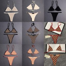 Sexy Vrouwen Bikini Set Letters Geborduurde Ketting Badmode Vrouwen Alfabetten Split Spa Badpakken Vintage Charmant Strand Badpak 220N