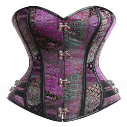 sexy vrouwen Zwart steampunk corset bovenborst gothic kleding korsett body shaper corselet corpete espartilho214u