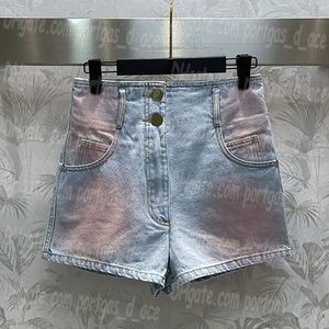 Sexy Dames Blauwe Denim Shorts Broek Cool Mini Korte Roze Verven Designer Broek