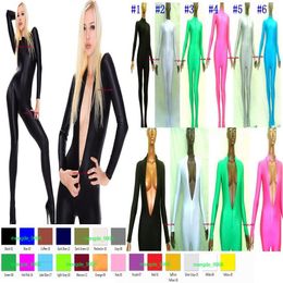 Sexy Femmes Body Yoga Costumes Fermeture Éclair Avant Unisexe 23 Couleur Lycra Spandex Catsuit Costume Sans Tête Main Halloween Party Fantaisie Dr2913