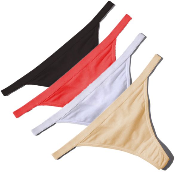 Sexy Frauen Baumwolle G String Thongs Niedrige Taille Sexy Höschen Damen Nahtlose Unterwäsche Schwarz Rot Weiß Haut ys222