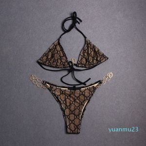 Sexy vrouwenontwerpers kanten bikini's sets heldere riem vorm zwempakken dames badpakken zwemkleding zwemkleding strand gemengde luxe merken badkleding