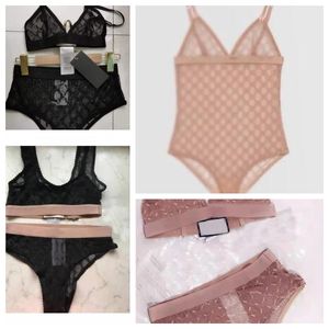 Sexy Women Desinger Lace Bra Sets broderie Logo Letters Spaghetti Strap Bustier Gift and Paguet Twinset Lingerie Underwear SML
