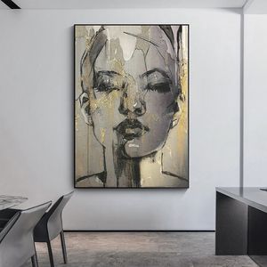 Sexy vrouwen worden geconfronteerd met gouden naakt figuur posters canvas schilderen muur kunst foto's posters en prints muurdecoratie voor woonkamer