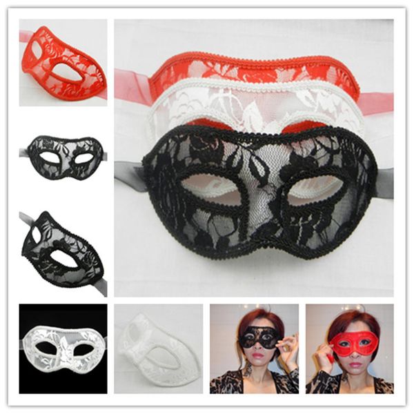 Masques en mascarade vénitienne à plumes sexy pour femmes Masque en dentelle sexy pour Party NightClup couleurs optionnelles [Noir blanc rouge]