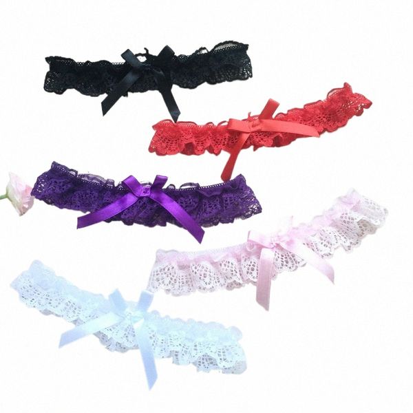 Sexy Women Girl Lace Floral Bowknot Wedding Party Lencería nupcial Cosplay Pierna Liguero Liguero 61cX #