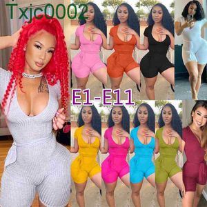 Dames Jumpsuits Deingner Slanke Sexy Deep V Elastische Strip Tailleband Onesies Streep Skinny Bodysuits Streetwear Plus Size Rompertjes 52 Stijlen