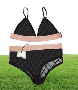 Sexy vrouwen kanten lingerie ontwerper borduurwerkbrieven bikini slaapkleding vrouwelijk contrast kleur zomer ondergoed91733322