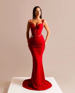 Sexy dames zeemeermin prom avondjurken lieverd vloer lengte feestjurk formele nachtcocktail rode prom jurken aangepaste maat