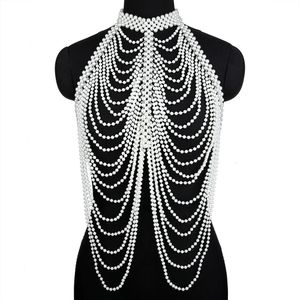 Sexy Femmes Perle Châle Colliers Collier Épaule Longue Chaîne Pendentifs Colliers Chandail Chaîne Robe De Mariée Bijoux Accessoires 240227