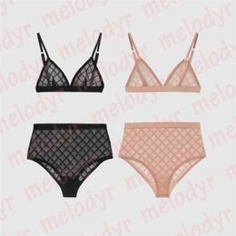 Sexy Women Perspective Lingerie Diseñador Carta Impreso Ropa interior Mujer Verano Encaje Bikini Ropa interior