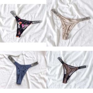 Sexy Femme's Rhinaistone Panties Coton Strings Brief