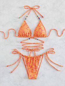 Sexy dames badmode tweedelig pak push-up bh tango ondergoed ondergoed Braziliaanse stijl strandkleding 2023