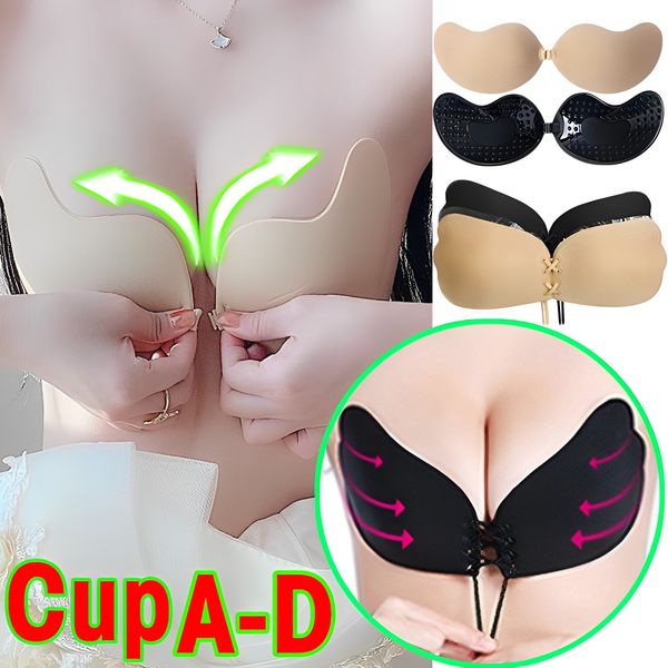 Sexy Women Sexy Stick Gel Silicona Push Up Up Women's Invisible Bra Invisible Self Adhesivo Vendedor sin tirantes Backless Solid Bra