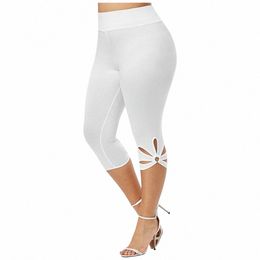 Sexy femmes Shorts Legging Fi creux été taille élastique Seaml blanc Capri Leggings décontractés pantalons courts leggins mujer S4Qr #