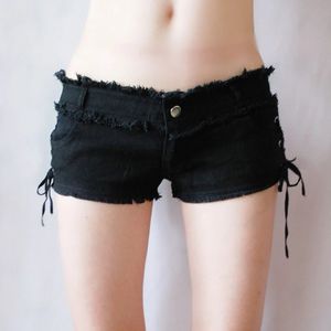 Sexy vrouwen Tassel Low Rise Taille Short Sexy Denim Booty Sexy Jeans Shorts Cute Micro Mini Short Club Wear Fashion F26 240410