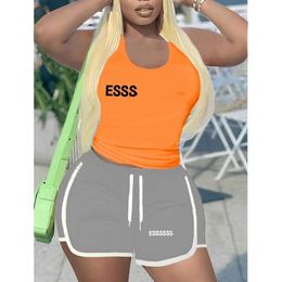 Sexy Women Tracksuis Two Pieces Sets Designer Summer Womens Clothing Letter Imprimé Top Shorts Set Sports Yoga Two-Piece Legging Sports Wear