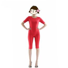 Sexy dames catsuit kostuums korte mouwen en shorts rug zipper stevige kleur lycar panty's zentai jumpsuit podium cosplay feestkostuums voor kinderen volwassenen