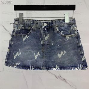 Sexy dames mini denim jurk bedrukte korte rok zomer modestraatstijl blauwe rokken 2302574