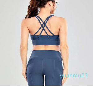 Tenues de yoga sexy, soutien-gorge de sport, vêtements de gymnastique pour femmes, respectueux de la peau, dos croisé, soutien-gorge rembourré, course à pied, sous-vêtements d'entraînement, débardeurs