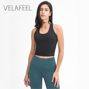 Sexy yoga gilet T-Shirt couleurs unies femmes mode en plein air Yoga réservoirs sport course hauts de gymnastique vêtements VELAFEEL