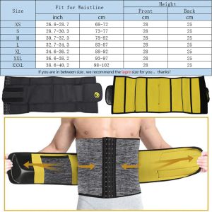 Sexywg Men Winist Trainer Support Neoprene Sauna Modeling Body Shaper Cinturón Pérdida de peso Cincel Slim Faja Gym entrenamiento Corset