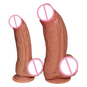 sexy Grote lul Enorme dildo Vrouwelijke masturbator Superzachte realistische penis Dubbellaagse siliconen zuignap voor vrouwen