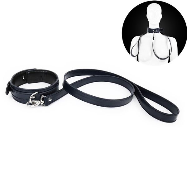 Collier de bondage en cuir esclave sexy avec des jeux pour adultes en laisse