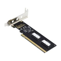 SF-057 PCIE PCI-Express 16x a Dual Oculink SFF-8612 SFF-8611 8x Adaptador VROC para tarjeta gráfica SSD de placa base