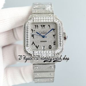 SF tw0018 pavé de diamants M8215 montre automatique pour homme glacé gros diamants lunette noir arabe marqueurs diamant acier Bracelet Super édition éternité bijoux montres