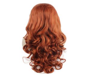 SF5 Long Bourgogne Vin rouge Half Hand Tied Natural Front Lace Wig synthétique Synthétique Wavy résistant à la chaleur Fibre Reddish Wig Natural Hirline 2563529