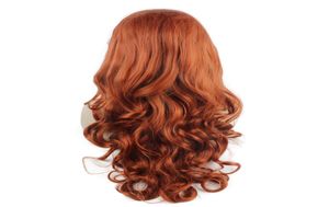 SF5 Long Bourgogne Vin rouge Half Hand Tied Natural Front Lace Wig synthétique Synthétique Wavy résistant à la chaleur Fibre Reddish Wig Natural Hirline5483445