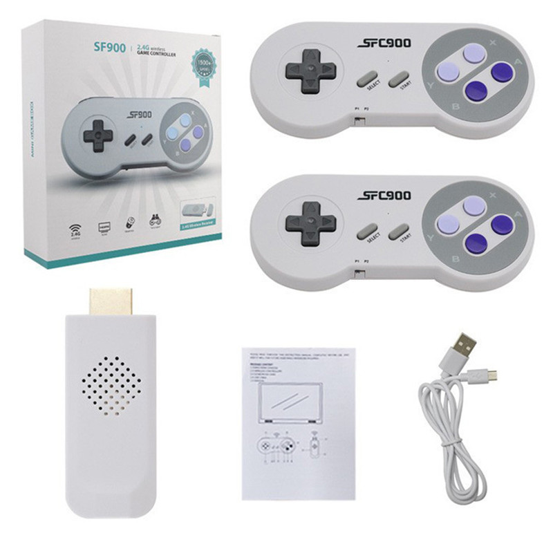 SF900 4K HD naar TV Video Games Console 2.4G Dubbele spelers Wireless GamePad -controller voor 16 -bit retro tv -gameconsoles DHL