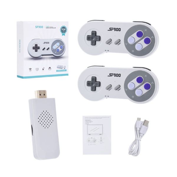 SF900 HD Game Stick Retro-Videospielkonsole mit 1500 integrierten Spielen für SNES Wireless Controller 16-Bit-Handheld-Spieler