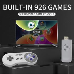 SF900 Mini TV Game Console 16 Bit Classic Bulit-in 926 Retro Games Players Twee draadloze gamepads-controller HDTV Video Handheld voor FC SFC Family Gaming Kids cadeau