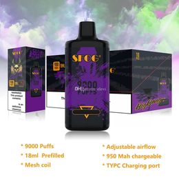 Bolígrafos vape desechables SFOG PUFF XXL VS PUFF PLUS cigarrillos electrónicos vapes 9000 inhalaciones dispositivo de cigarrillos electrónicos recargable MEJOR QUE R Y M VAPES