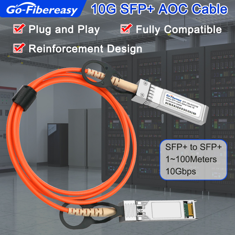 SFP 10G Kabel AOC 1M, 2M, 3M, 5M, 10M, 15M.SFP+ do SFP+ Active Optical Kabel dla Cisco, Huawei, Mikrotik, Dell, Netgear..etc Fibre Switch