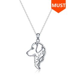 SG 925 sterling zilveren ketting hanger golden retriever ketting met schattige hond kettingen mode-sieraden maken voor vrouwen geschenken q0531