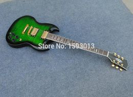 Sg guitare électrique grandes fleurs vertes peuvent être des paquets personnalisés mailed8842837
