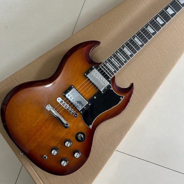 SG Guitarra de guitarra de caoba Cuerpo de palo de madera de palo de madera Vintage Sunburst Color Tune-O-Matic Bridge Chrome Hardware 6 Strings Guitar