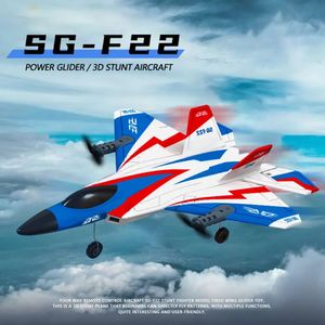 SG-F22 4K RC Avión 3D Stunt Plane Modelo 2.4G Control remoto Fighter Glider Electric Rc Aircraft Toys para niños adultos 231227